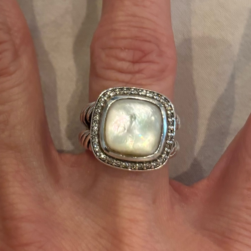 David Yurman Mother Of Pearl & Diamond Albion Ring